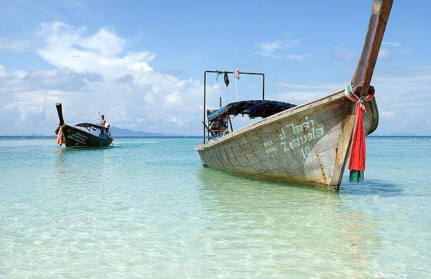 Boats in a clear sea