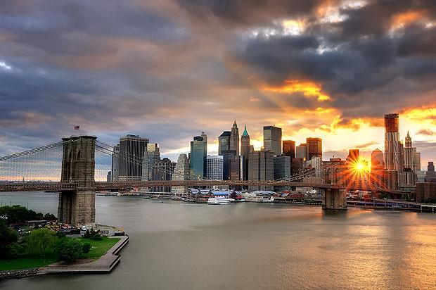 Cloudy sky over Manhattan