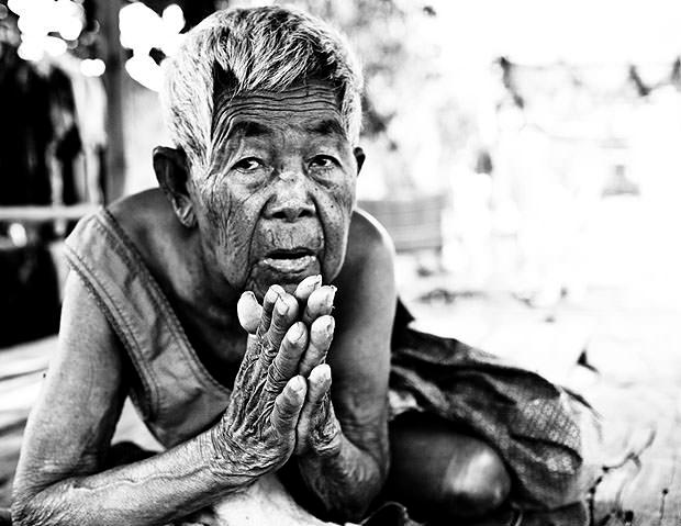 Grandmother praying