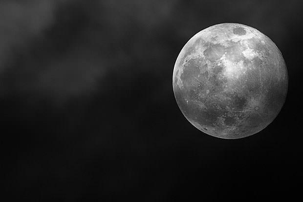 Moon photographed with a long lens