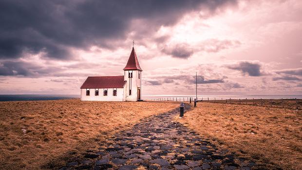 Path leading to church