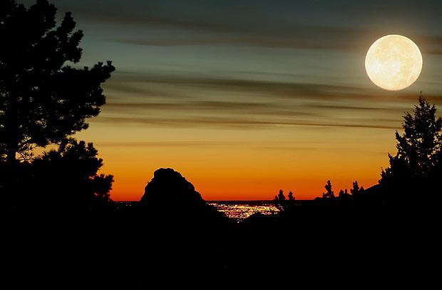 Moon at sunset