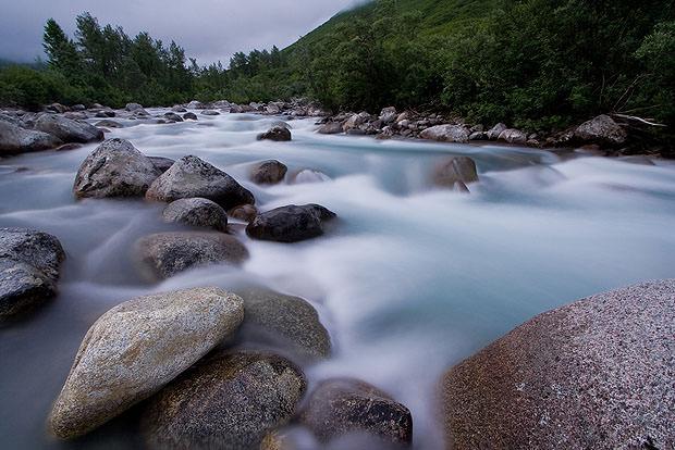 Long exposure photo of water