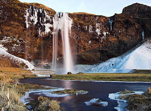 Waterfall photographed in landscape orientation