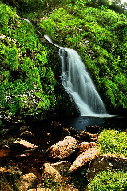 Waterfall and surrounding scenery