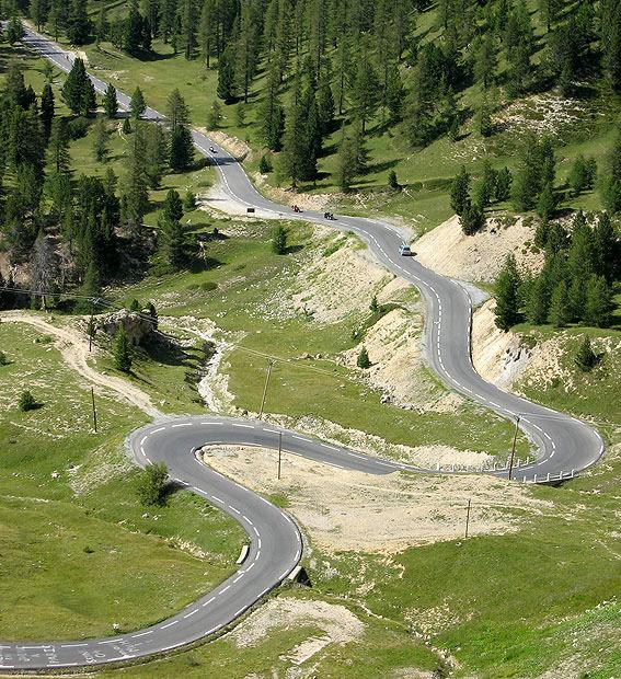 Road winding through mountains